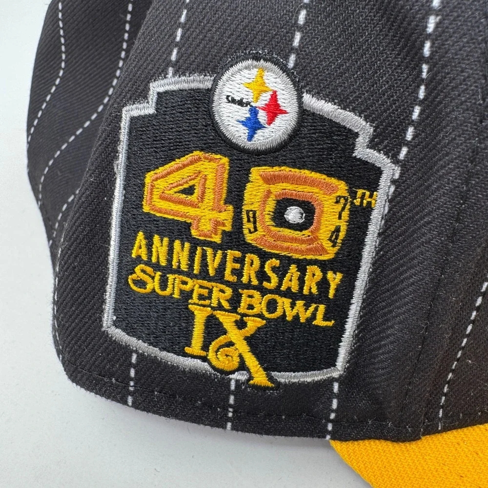 NWT Pittsburgh Steelers 40th Aniv Super Bowl 1974‎ Fitted Hat 7 7/8 NFL Football